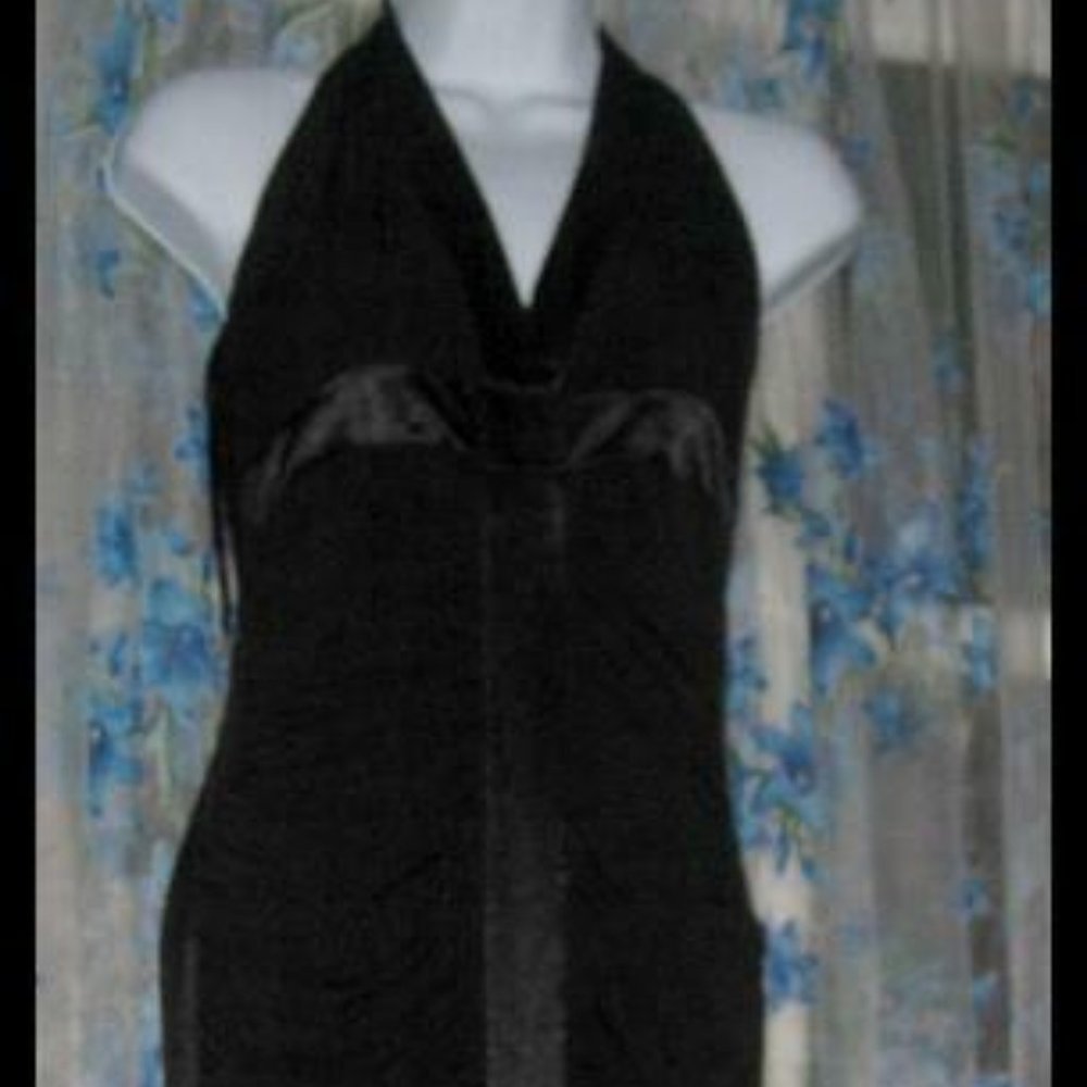 Womens Halter Mermaid FORMAL PROM EVENING GOWN by JESSICA McCLINTOCK Black 6